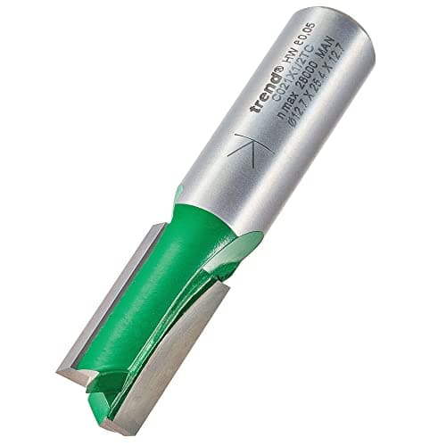 Image of Trend CraftPro Straight Two Flute Router Cutter Bit, 1/2 Inch Shank, 12.7mm Cut Diameter & 25.4mm Cut Length, Tungsten Carbide Tipped, C021X1/2TC