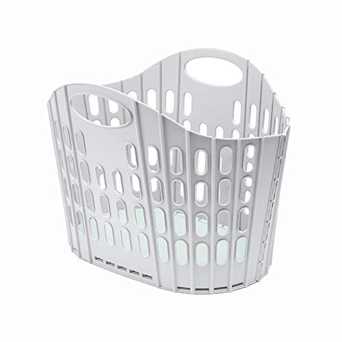 Image of Addis Fold Flat Easy Store Laundry Basket Hamper, Grey & Mint, 38 Litre 518163