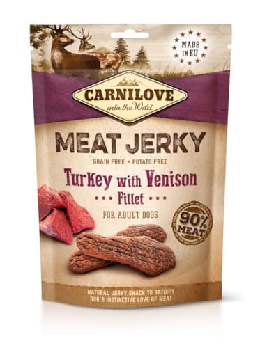 Image of Carnilove 100g Jerky Turkey With Venison Fillet Dog Treat