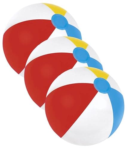 Image of Bestway BW31022 Panel Beach Ball - 24 inch, White (Pack of 3)