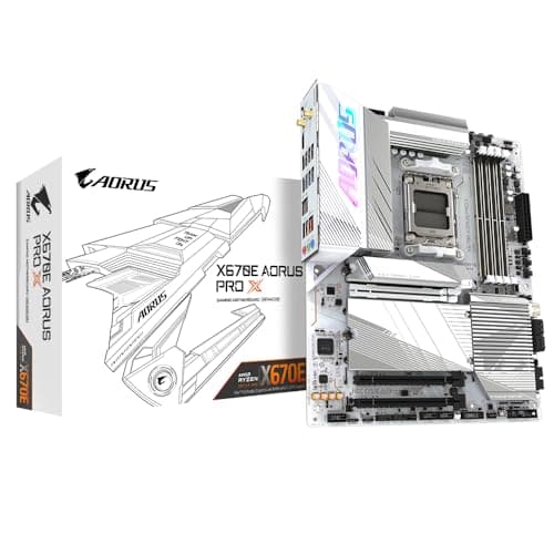 Image of Gigabyte X670E AORUS PRO X Motherboard - Supports AMD Ryzen 7000 CPUs, 16+2+2 phases VRM, up to 8000MHz DDR5 (OC), 4xPCIe 4.0 M.2, Wi-Fi 7, 2.5GbE LAN, USB 3.2 Gen 2