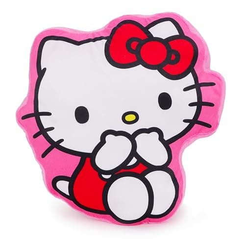 Image of Toyland® 34cm (13”) Pink Hello Kitty Plush Pillow - Super Soft, Decorative, Cute, Cuddle Cartoon Cushion for Kids - Bedroom, Sofa & Office Accessory