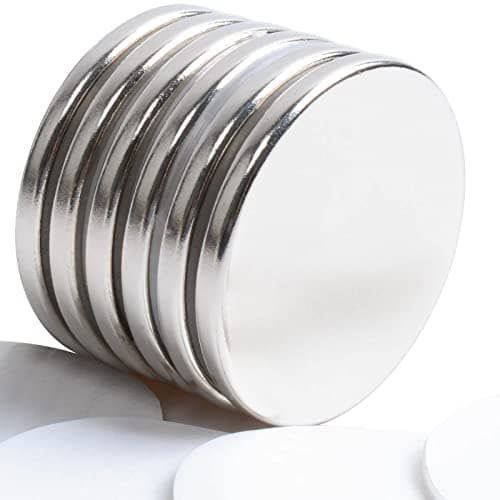Image of MIN CI 6Pack Neodymium Strong Magnets Self-Adhesive 30x3mm Rare Earth Magnets, Powerful Round Magnets, Flat Magnet for Craft, Fridge Magnets and Office Magnets