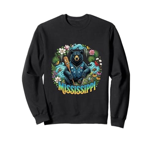 Image of Mississippi River Bear Nature Southern Scenic Sweatshirt