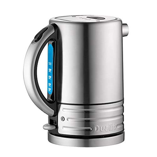Image of Dualit Architect Kettle | 1.5 L 2.3 KW Stainless Steel | Rapid Boil and Patented Pure Pour Non-Drip Spout | Measuring Window with Cup Level Indicators | CJK1, Black Trim Brushed Body