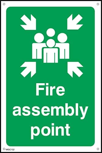 Image of Fire Assembly Point Sign - 200mm x 300mm - 3mm Metal Composite Drilled Sign (MISC132)