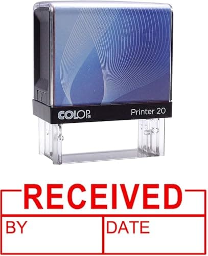 Image of Received BY DATESelf Inking Rubber Stamp Custom Colop Office Stationary P20 Mini Stamper