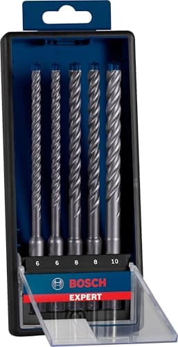 Image of Bosch 5x EXPERT SDS plus-7X Hammer Drill Bit Set (for Soft stone, Hard stone, Ø 6-10 mm, Professional Accessory Rotary Hammer Drill)