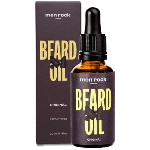 Image of Men Rock Beard Oil for Men – Rosemary Beard Oil with Vitamin E, Grapeseed & Cedarwood – Beard Growth Oil, Beard Softener, Beard Thickener & Beard Moisturiser for Men’s Beard Growth 30 ml