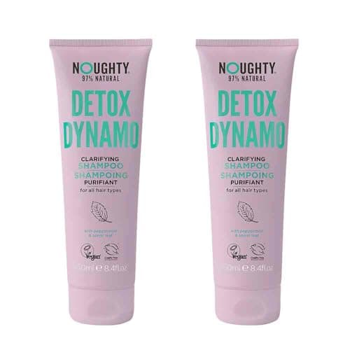 Image of Noughty 97% Natural Detox Dynamo Clarifying Shampoo, Deep Cleansing Shampoo & Scalp Treatment for Dry Scalp & Hair, Removes Build Up & Residue, Soothes Irritation, Sulphate-Free Haircare, 2 x 250ml