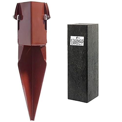 Image of [FIXINGS DIRECT®] 100mm(4") Industrial Fence Post Repair Spike Support (Includes Free Driving Tool) 300mm Post Repair Spur With Clamp Grip+ Dual Powder Coated For Increased Strength & Performance(1)