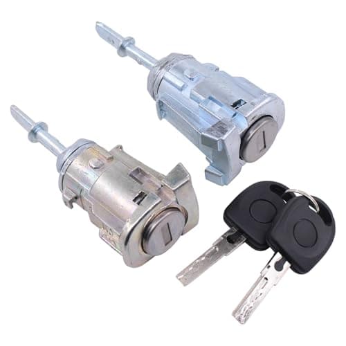 Image of HouYeen Pair Front Door Lock Cylinders for V-W Bora Golf Lupo Polo Fabia Left Passenger and Right Driver Side Door Security Lock Barrel with Keys