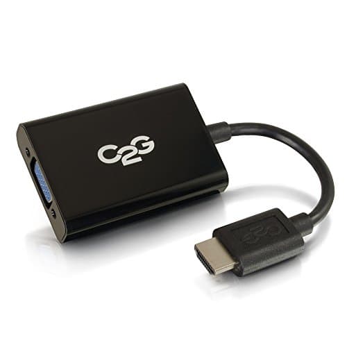 Image of C2G HDMI® Male to VGA and Stereo Audio Female Adapter - Full HD 1080p HDMI to VGA and 3.5mm Jack Dongle - Black
