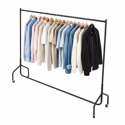 Image of Oypla 6ft Garment Clothes Rail Super Heavy Duty All Metal Black