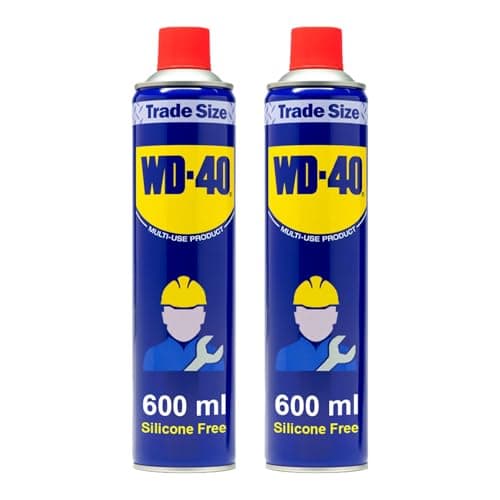 Image of WD-40 Multi Use Lubricant Spray Original Twin Pack, WD40 Spray Lubricant for Maintenance, Rust Protection, and Water Displacement, on Gears, Threads, and Hinges, 2-Pack