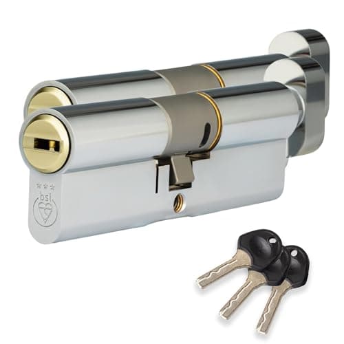 Image of XFORT Colossus Dual Finish 3 Star Kitemarked Keyed Alike Euro Cylinder Lock 45EX/55T (100mm), British Standard TS007 Anti-Snap Barrel Lock, Upvc Door Lock.