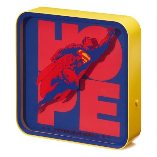 Image of Numskull Official Superman 2025 Acrylic Logo Desk Lamp Wall Light for Bedroom, Office, Home, Study, Work - Official DC Comics Merchandise