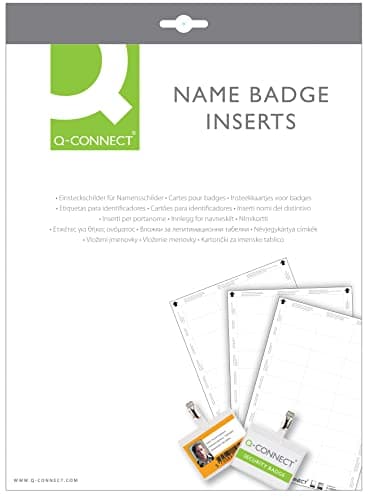 Image of Q-Connect Name Badge Inserts 54x90mm 10 Per Sheet (Pack of 25)