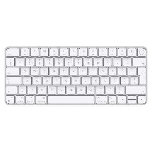 Image of Apple Magic Keyboard with Touch ID: Bluetooth, rechargeable. Works with Mac computers with Apple silicon; British English, white keys