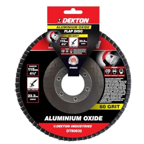 Image of Dekton 115mm Aluminium Oxide Flap Disc 60 Grit-Achieve Smooth, Quality Finishes|Diameter 115mm|22.2mm Arbor|Max.13600 Rpm|Made With Aluminium Oxide| Ideal For Aggressive Material Removal Blending