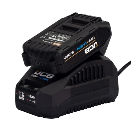 Image of JCB 18V 2.0Ah Rechargeable Lithium-ION Battery & 2.4A Fast Charger, Compatible with JCB 18V Cordless & Brushless Power Tools