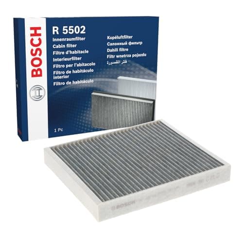 Image of Bosch R5502 Activated Carbon Cabin Filter, Replacement Filter - Against Unpleasant Smells, Pollen and Dust for Cleaner Air Inside the Vehicle