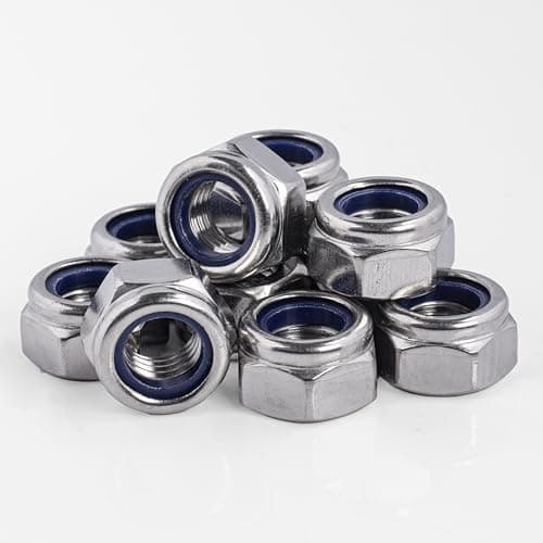 Image of Topnorm24 - Locking Nuts DIN 985 Stainless Steel M10 - Pack of 10 A2 - V2A Rustproof - Stop Nuts - Self-Locking Nuts - Clamping Nuts Screw Nut (10, M10)