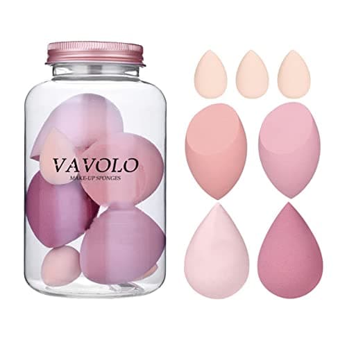 Image of 7 PCs Pink Series Multi-color Makeup Sponge Set, Foundation Blending Beauty Blender, Flawless for Liquid Creams and Powders (A-Pink)