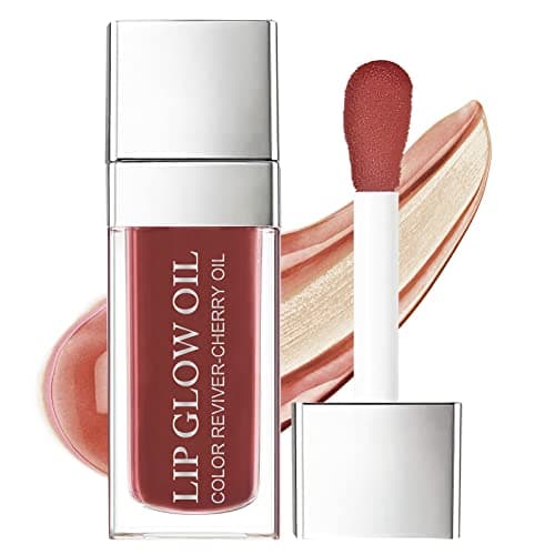 Image of AOOWU Plumping Lip Oil Tinted, Moisturizing Lip Oil Long Lasting Nourishing Lip, Hydrating Lip Gloss Tint Lipstick for Women, Glitter Shine Liquid Lipstick, Lip Glaze Makeup Cosmetic