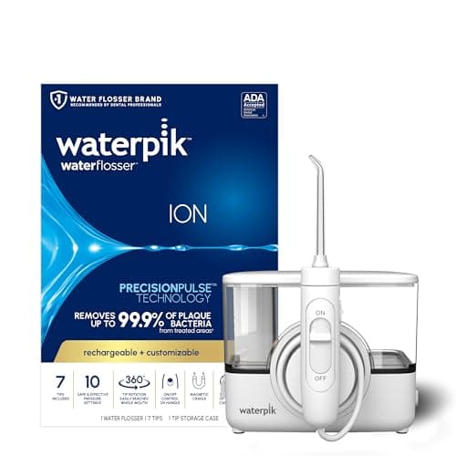 Image of Waterpik ION Professional Cordless Water Flosser Teeth Cleaner Rechargeable and Portable, White, 1 Count