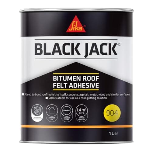 Image of Everbuild Black Jack 904 Roof Felt Adhesive – High Strength – Black – 1 Litre