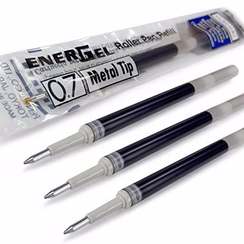 Image of 4 x PENTEL Energel 0.7mm Refill Metal Tip LR7 - Fits Energel Xm, BL77/BL57/BL37 - Blue