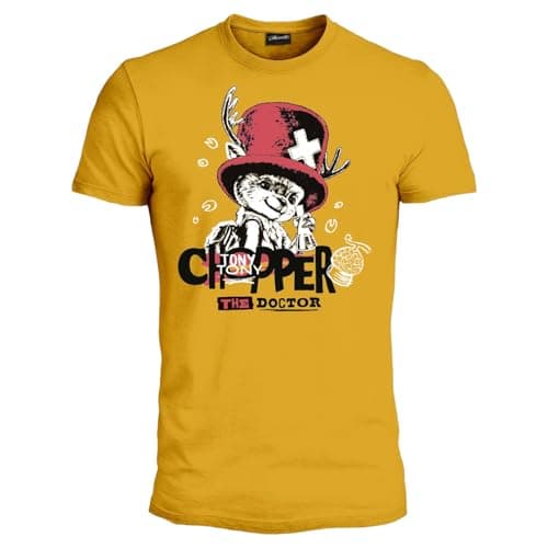 Image of One Piece Chopper T Shirt - The Doctor Official Unisex T-Shirt. Regular Cotton T-Shirt for Adults and Boys, Yellow Ocra, M
