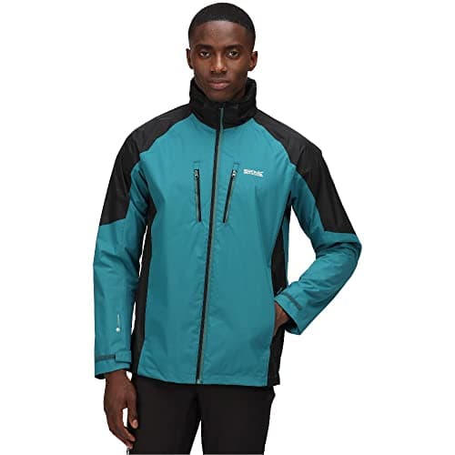 Image of Regatta Mens Calderdale IV Waterproof Softshell Hooded Walking Jacket (S) (Pacific Green/Black)