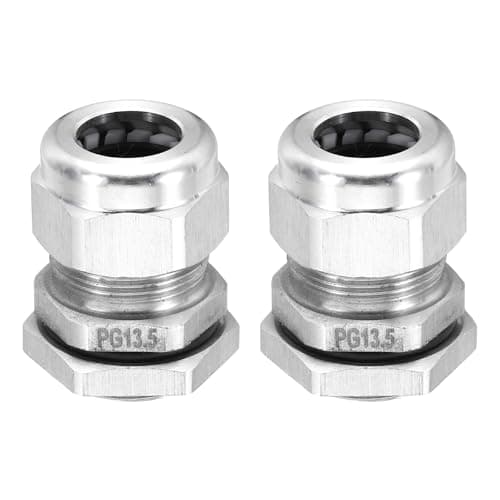 Image of sourcing map PG13.5 Cable Glands, IP68 Waterproof Strain Relief Cord Grip Connector for 6-12mm Dia Wire, 304 Stainless Steel Wire Protectors for Cable Fixing, Wiring, Repairing, Pack of 2