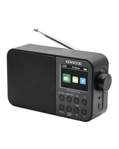 Image of Kenwood CR-M30DAB-B Portable DAB+ Radio with Bluetooth, Built-in Battery & 6.1 cm Colour Display, Black