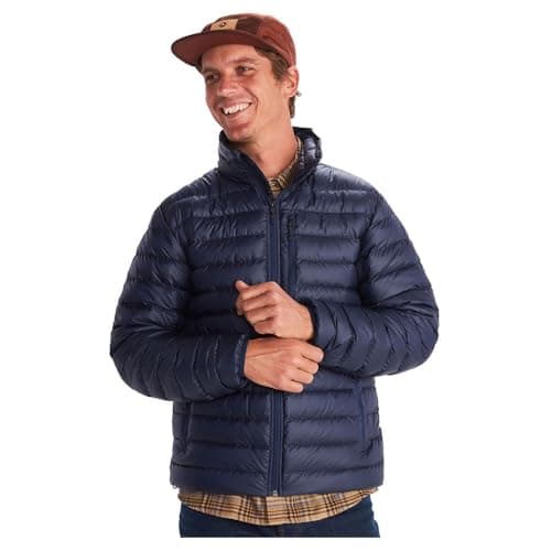 Image of Marmot Men's Highlander Jacket, Warm Down Jacket, Insulated Winter Coat, Breathable, Lightweight Packable Outdoor Jacket, Windproof, Arctic Navy, XXL