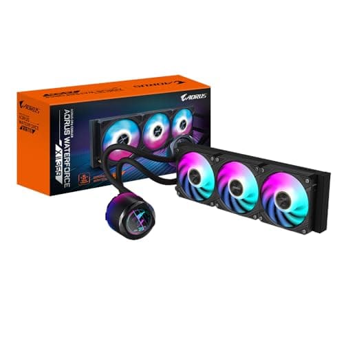 Image of GIGABYTE AORUS WATERFORCE X II 360 AIO Liquid CPU Cooler- 3x120mm ARGB Fans, full-color LCD, MAGNETIC interlocking mechanism, DAISY-CHAIN, Intel LGA 1851 and AMD AM5 Compatible, 6 Year Warranty