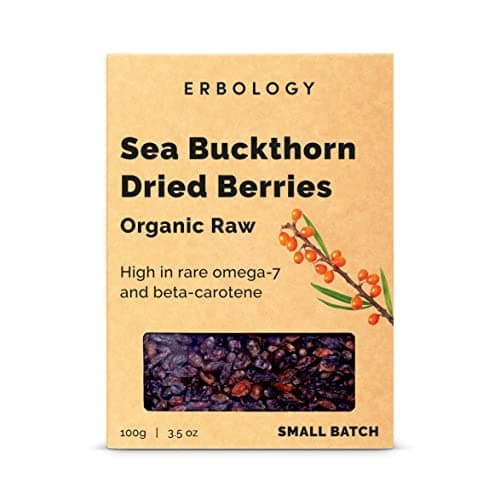 Image of Erbology Organic Dried Sea Buckthorn Berries 100g - Rich in Omega-7, Beta-carotene and Vitamins C and E - Sustainably Sourced Straight from Farm in Europe - GMO-Free - Recyclable Packaging