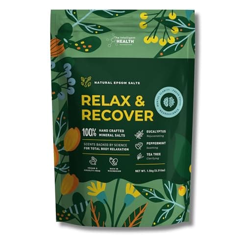 Image of The Intelligent Health Relax & Recover Epsom Salts - Magnesium Bath Salts Muscle Soak - Scented with Natural Eucalyptus, Peppermint & Tea Tree Blend for Women & Men - 1.5kg