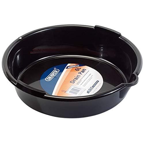 Image of Draper 6L Oil / Fluid Drain Pan | 380mm Diameter | UV Stabiliser Drip Tray | Anti-Splash Lip | 15086
