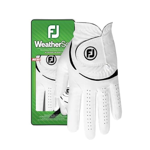 Image of FootJoy WeatherSof Women's Golf Glove, White/Black, Left Hand (for Right Handed Golfer), M EU