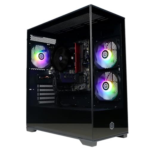 Image of CyberPowerPC Wyvern Gaming PC - AMD Ryzen 5 7500F, Nvidia RTX 5060, 16GB RAM, 1TB NVMe SSD, 650W PSU, Wi-Fi, Windows 11, Prism Panoramic Black