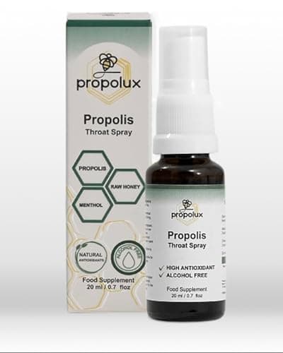 Image of PROPOLUX - Natural Propolis Throat Spray, Alcohol-Free, with Lactic Acid Extraction, Raw Honey & Menthol, Family-Friendly, 20ml