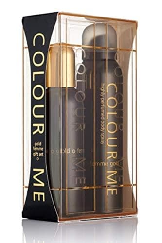 Image of COLOUR ME Gold Femme Perfume for Women. 100ml Eau de Parfum & 150ml Body Spray - Twin Perfume Gift Set Women. Luxury Fragrance - Ladies Perfume Set, Long Lasting Womens Perfumes by Milton-Lloyd