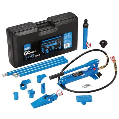 Image of Draper 15 Pcs Hydraulic Body Repair Kit, 4 Tonne, Fixes Dents, Portable - 13590, Blue and Black