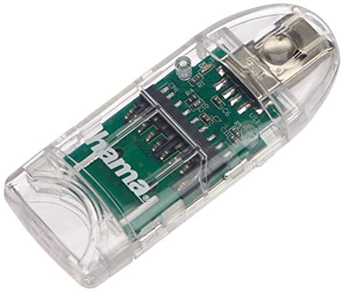 Image of Hama 91092 | 8 in1 SD/MicroSD Card Reader with Direct USB 2.0 Connection, Transparent