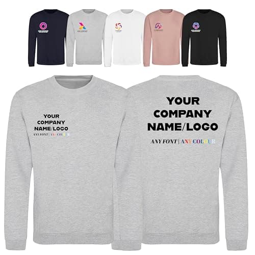 Image of Varsany Personalised Mens Womens & Kids Sweatshirt UK - Customise With Any Text And Photo, Long-Lasting Print Heather Grey
