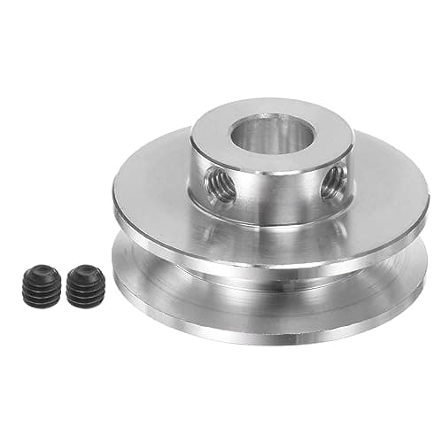 Image of sourcing map V-Type Pulley 8mm Bore 31mm Outer Dia Single Groove Aluminum Alloy for 4-5MM PU Round Belt Motor Shaft Drilling Machine