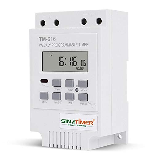 Image of Programmable Digital Timer, TM616 Digital Electrical Timer Plug Socket with LCD Display for Lights, 24 Hours / 7 Days A Week Programmable (White,12V)